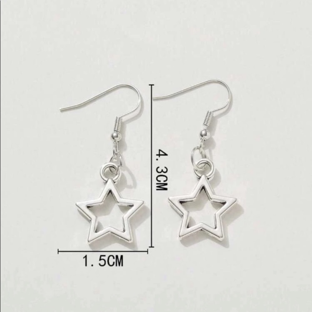 🛍️ Star charm drop earrings - Picture 3 of 3